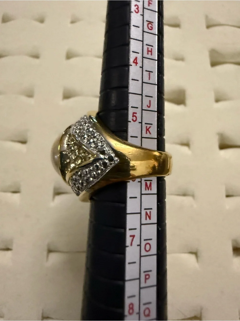 Men’s 14KTH GE Gold and Silver-Tone men’s Statement Ring Clear Center Stone 10.5